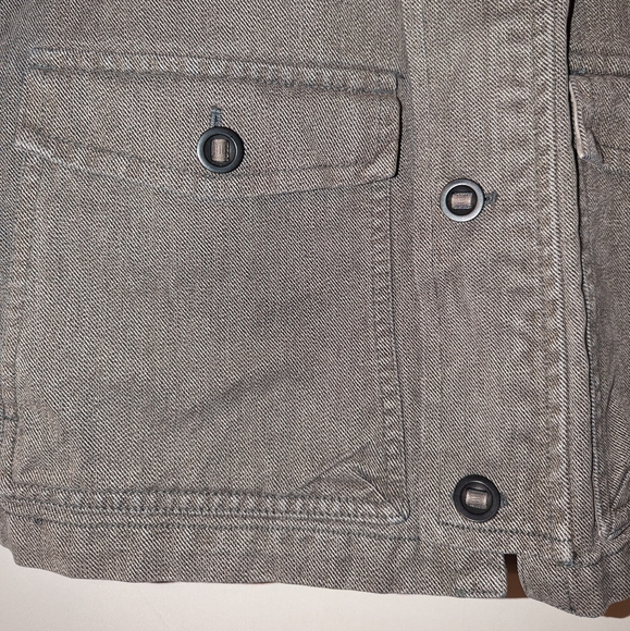 Mens Fossil Cotton Zip Button Up Military Utility Field Denim Jacket Grey Medium - Picture 8 of 10